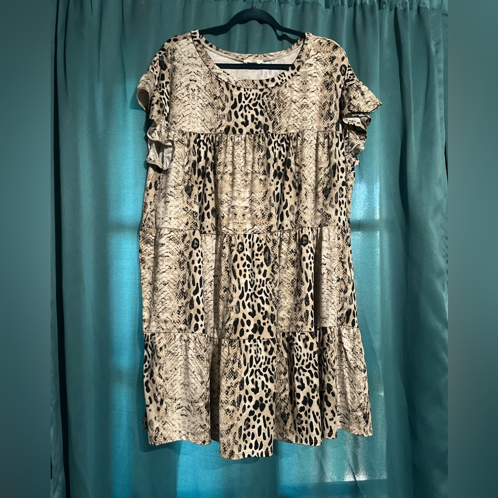 Animal Print Ruffle Dress